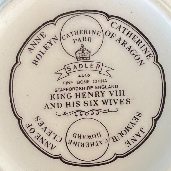 Vintage JAMES SADLER King Henry VIII And His Six Wives Fine Bone China Cup Mug - Picture 14 of 14